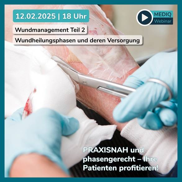 Ankündigung Wundwebinar Wundheilungsphasen